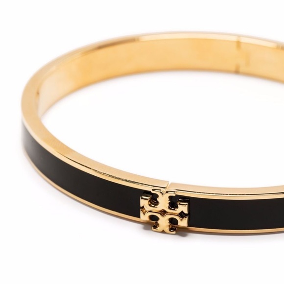 TORY BURCH • Black Kira Bangle Logo Bracelet - Picture 4 of 5